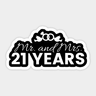 21st Wedding Anniversary Couples Gift Sticker